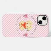 ピンクストライプのスイートバニーソフトiPhone 14ケース Case-Mate iPhoneケース (裏面 (横))