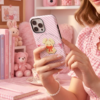 ピンクストライプのスイートバニーソフトiPhone 14ケース Case-Mate iPhone 14ケース