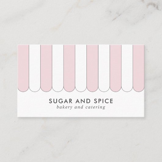 ピンクストライプのストアフロント名刺 名刺 (正面)