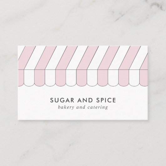 ピンクストライプのストアフロント名刺 名刺 (正面)