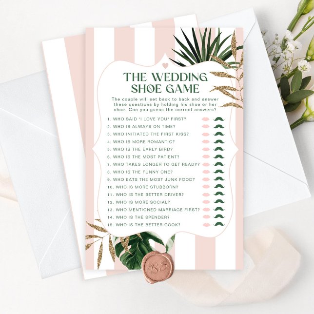 ピンクストライプのトロピカルチッ結婚クのシューゲーム (クリエイターアップロード済み)