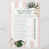 ピンクストライプのトロピカルチッ結婚クのシューゲーム (正面)