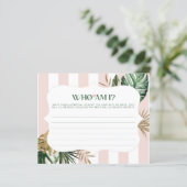 ピンクストライプのトロピカル誰が私のブライダルシャワーゲーム (スタンド正面)