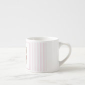 ピンクストライプのハート- Teddy Bear with Valentines エスプレッソカップ (右)