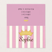 ピンクストライプのパーソナライズされたプリンセス日付 名刺 (外部フラット)
