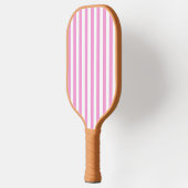 ピンクストライプのピックボールのパドル – ザ名門私立校風のピース ピックルボールラケット (左)