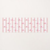 ピンクストライプのフラミンゴ自分の落ち着きを作り出す ヨガマット (裏面(横))