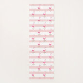 ピンクストライプのフラミンゴ自分の落ち着きを作り出す ヨガマット (裏面)