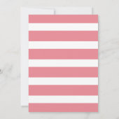 ピンクストライプのフローラ40歳の誕生日パーティー 招待状 (裏面)