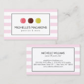 ピンクストライプのマフランスのカロンTrioベーカリー用ロゴ 名刺 (正面/裏面)