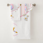 ピンクストライプのユニコーンプリンセス バスタオルセット (インサイチュ)