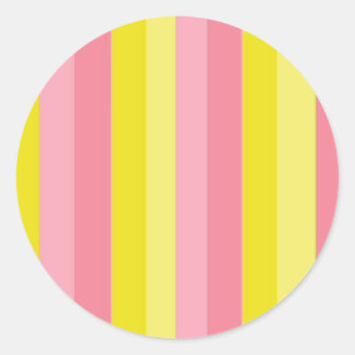 ピンクストライプのレモネード ラウンドシール