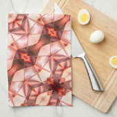 ピンクストライプのワインで絹のようなラポートの抽象芸術 キッチンタオル (四つ折り)