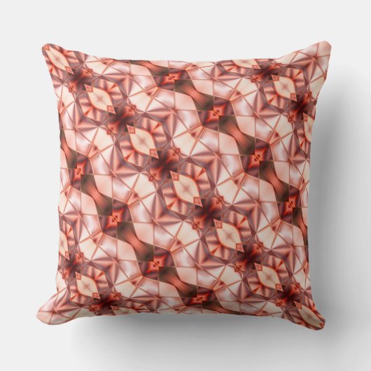 ピンクストライプのワインで絹のようなラポートの抽象芸術 クッション (正面)