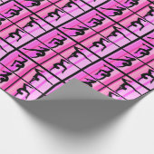 ピンクストライプの体操ラッピング紙 ラッピングペーパー (角)