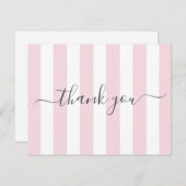 ピンクストライプの感謝状 サンキューカード (正面/裏面)