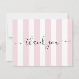 ピンクストライプの感謝状 サンキューカード