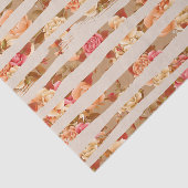 ピンクストライプの桃とクリームの花を持つタンの花 薄葉紙 (詳細)