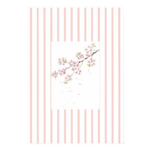 ピンクストライプの桜の壁アートプリント