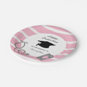 ピンクストライプの看護学校卒業紙プラット ペーパープレート (アングル)