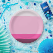 ピンクストライプの紫を持つパレット：暖かいパレット ペーパープレート (パーティー)