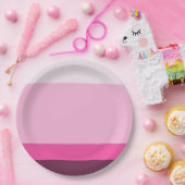 ピンクストライプの紫を持つパレット：暖かいパレット ペーパープレート (パーティー)