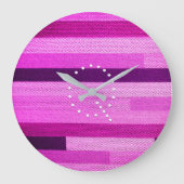 ピンクストライプの編地モノグラカスタマイズム ラージ壁時計 (正面)