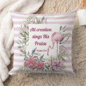 ピンクストライプの自然インスピレーション枕 クッション (ブランケット)