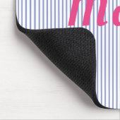 ピンクストライプの色の名前mosepadの青 マウスパッド (コーナー)