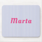 ピンクストライプの色の名前mosepadの青 マウスパッド (正面)