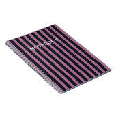 ピンクストライプの色 | 海軍名前をカスタムする ノートブック (右側)