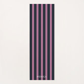 ピンクストライプの色 | 海軍名前をカスタムする ヨガマット (正面)