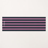 ピンクストライプの色 | 海軍名前をカスタムする ヨガマット (正面(横))