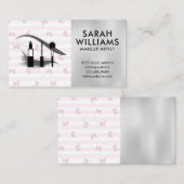 ピンクストライプの蝶 | メイクアップキットまつ毛 名刺 (正面/裏面)