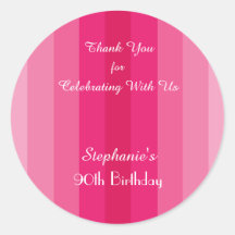 ピンクストライプの誕生日パーティーありがとうございまパーソナライズされたす