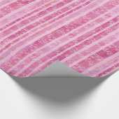 ピンクストライプの誕生日包装紙 ラッピングペーパー (角)