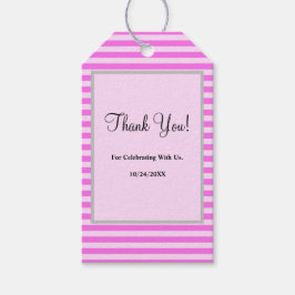 ピンクストライプの贈り物ラベル ギフトタグ