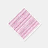 ピンクストライプの赤ちゃん女の子ベビシャワー スタンダードカクテルナプキン (角)