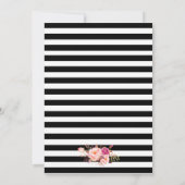 ピンクストライプの金ゴールドブライダルシャワーブランチ招待状 招待状 (裏面)