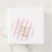 ピンクストライプの金ゴールド砂糖またはスパイスメッセージカード フェイバータグ (インサイチュ)