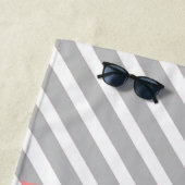 ピンクストライプの黄シンプル数々の色クールユニーク ビーチタオル (インサイチュ)