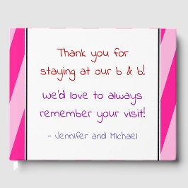 ピンクストライプのB&Bビジターブック ゲストブック