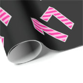 ピンクストライプイベント17誕生日番号 ラッピングペーパー (ロールコーナー)