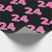 ピンクストライプイベント24誕生日番号 ラッピングペーパー (角)