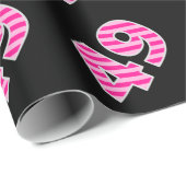 ピンクストライプイベント49誕生日番号 ラッピングペーパー (ロールコーナー)