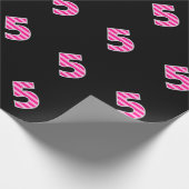 ピンクストライプイベント5誕生日番号（記念日） ラッピングペーパー (角)