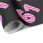 ピンクストライプイベント61誕生日番号 ラッピングペーパー (ロールコーナー)