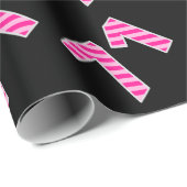 ピンクストライプイベント71誕生日番号 ラッピングペーパー (ロールコーナー)