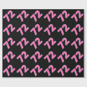 ピンクストライプイベント72誕生日番号 ラッピングペーパー (フラット)