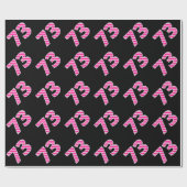 ピンクストライプイベント73誕生日番号 ラッピングペーパー (フラット)